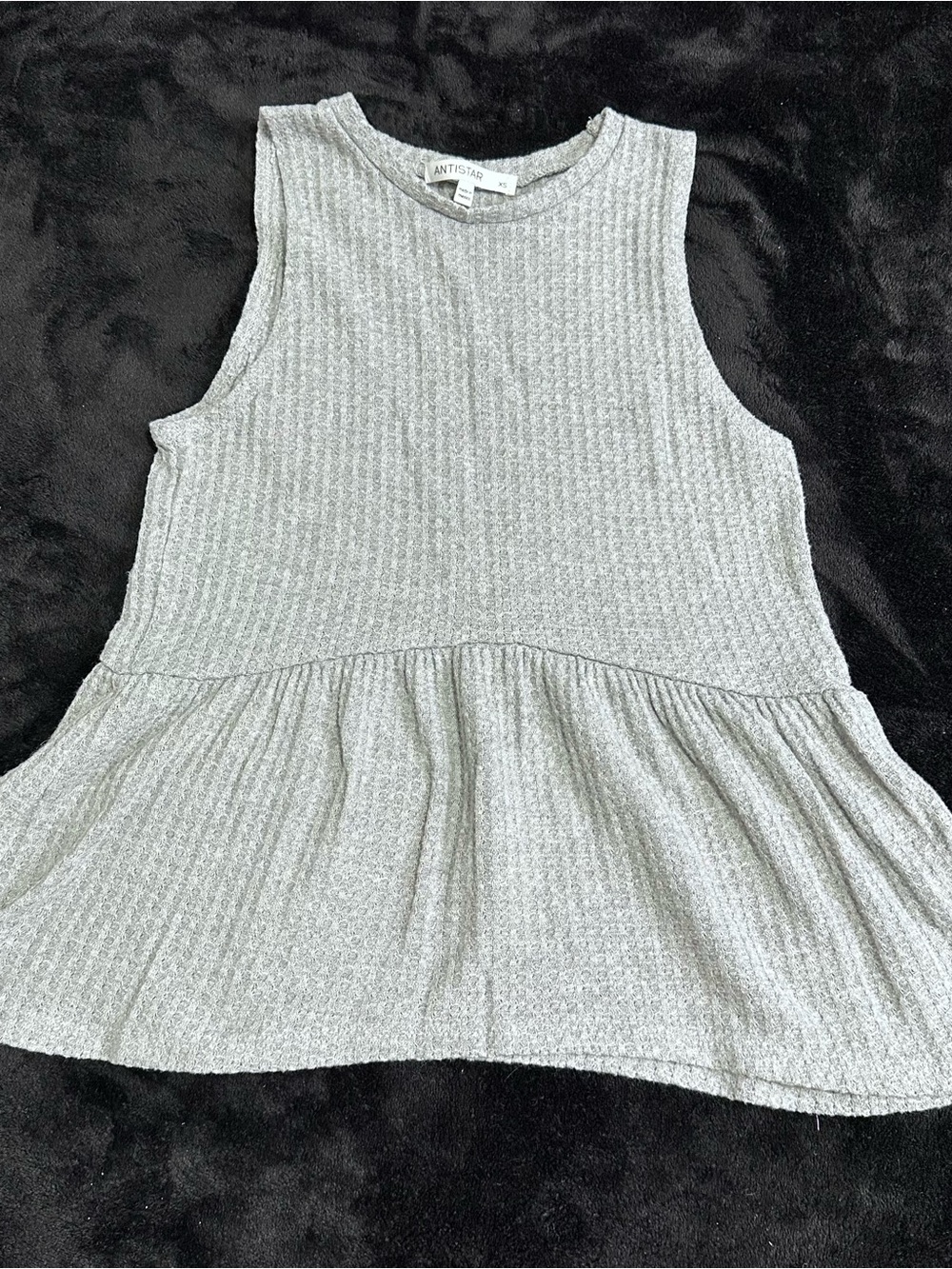 Antistar Gret Ribbed Peplum Tank Top (XS) - Picture 1 of 5